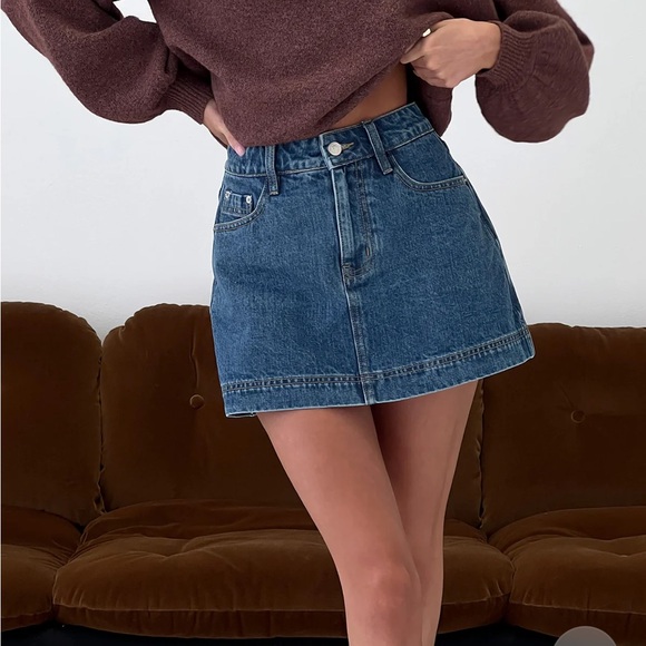 Princess Polly Gazelle Denim Mini Skort - Picture 2 of 8